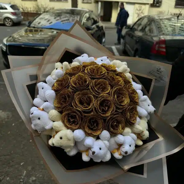 Buchet Ursuleti Glitter Gold