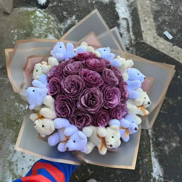 Buchet Ursuleti Glitter Pink