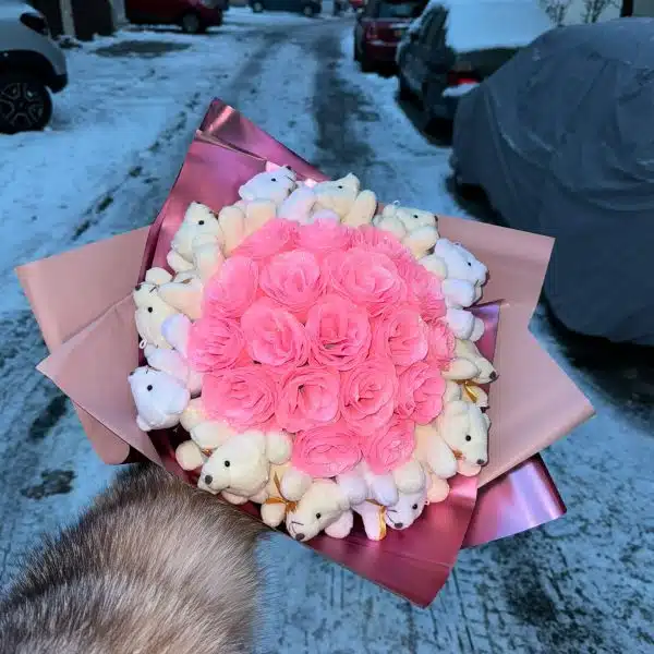 Buchet Ursuleti Glitter Candy Pink